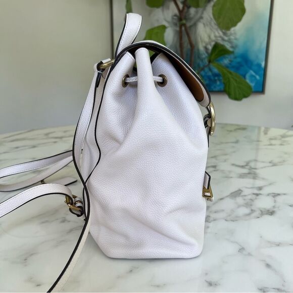 Coach Evie Polished Pebble Leather Backpack Chalk White Brass 68380 main image 13
